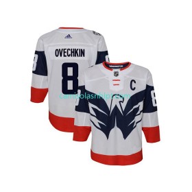 Camiseta Washington Capitals Alexander Ovechkin 8 Adidas 2023 NHL Stadium Series Branco Authentic - Homem